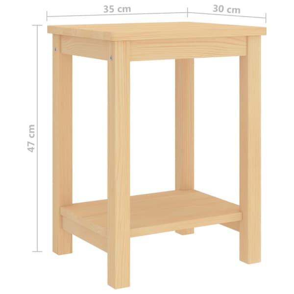 vidaXL sengebord 35x30x47 cm massivt fyrretræ lys træfarve - Natborde