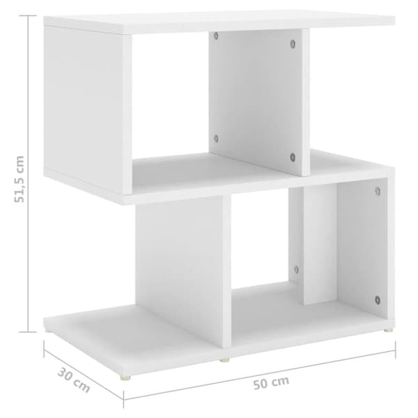vidaXL Sidoskåp vit 50x30x51,5 cm konstruerat trä - Nattduksbord