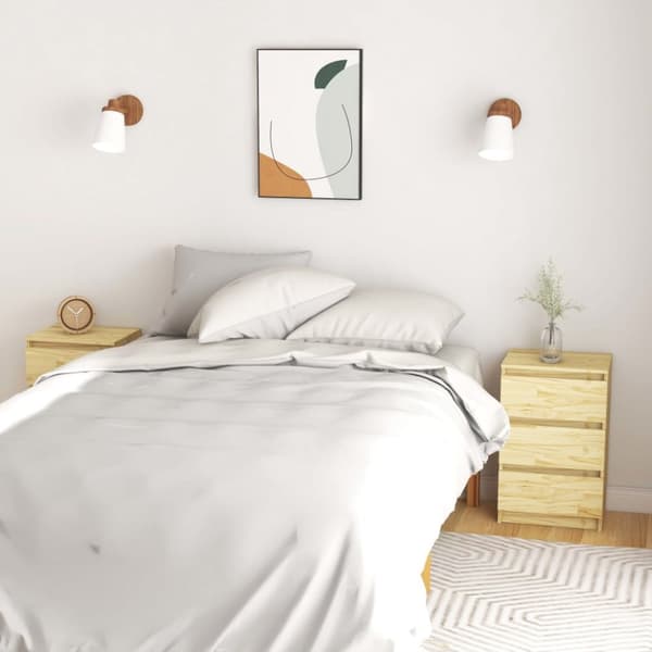 vidaXL sengeborde 2 stk. 40x29,5x64 cm massivt fyrretræ - Natborde