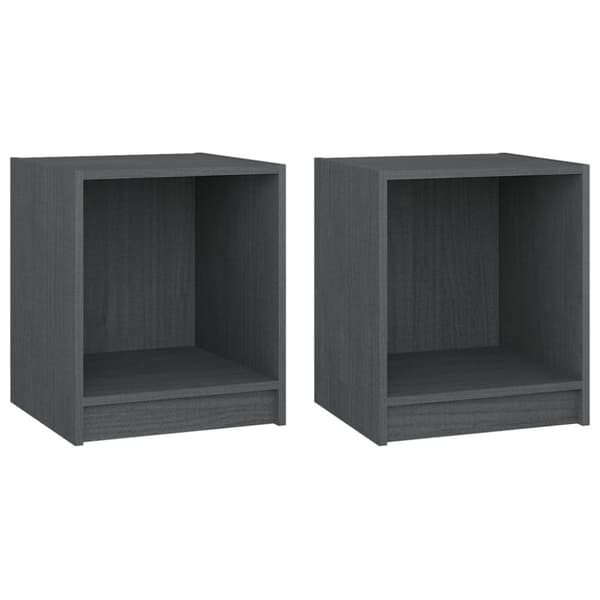 vidaXL Yöpöydät 2 kpl harmaa 35,5x33,5x41,5 cm täysi mänty -  Yöpöydät