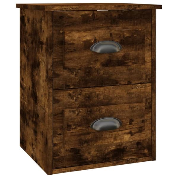 vidaXL væghængte sengeborde 2 stk. 41,5x36x53 cm røget eg - Natborde