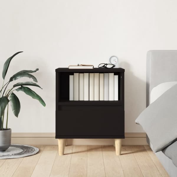 vidaXL sengeborde 2 stk. 40x35x50 cm sort - Natborde