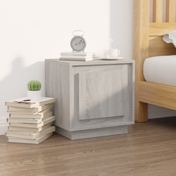 vidaXL sengeborde 2 stk. 44x35x45 cm konstrueret træ grå sonoma-eg -  Natborde