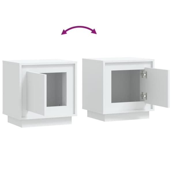 vidaXL sengeborde 2 stk. 44x35x45 cm konstrueret træ hvid -  Natborde