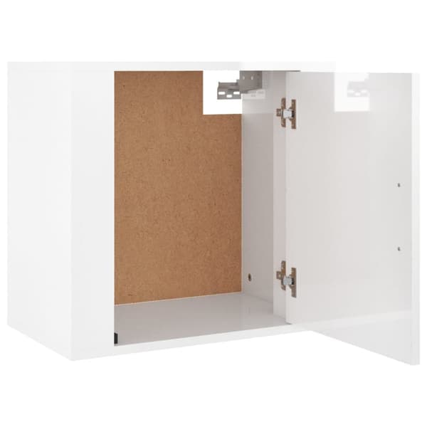 vidaXL Väggmonterat sängbord vit högglans 50x30x47 cm -  Nattduksbord