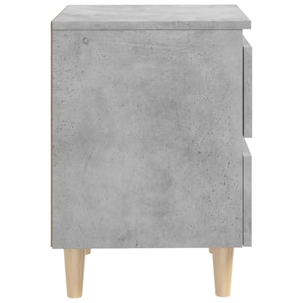 vidaXL sengeskabe med ben i massivt fyrretræ 2 stk. 40x35x50 cm betongrå -  Natborde
