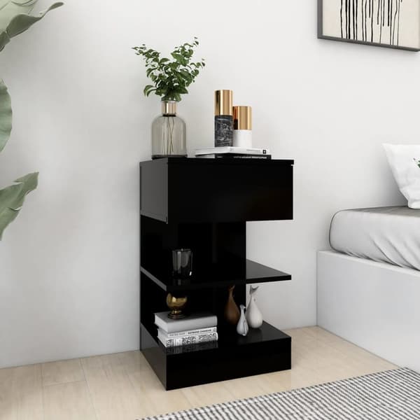 vidaXL sengeskabe 2 stk. 40x35x65 cm sort -  Natborde