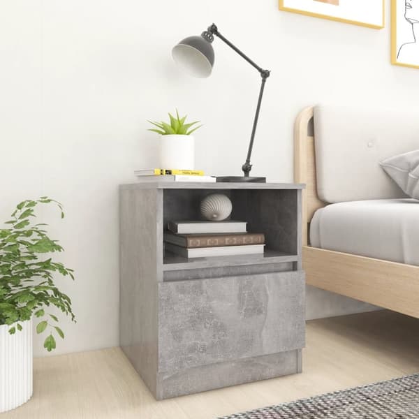vidaXL sengeskab 40x40x50 cm spånplade betongrå -  Natborde