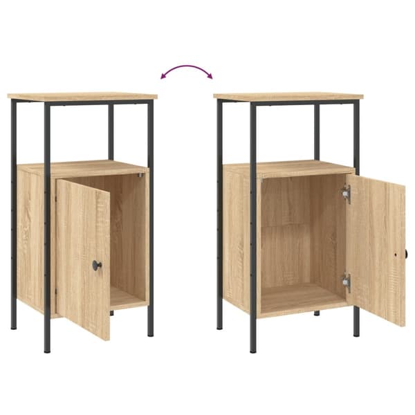 vidaXL sengeborde 2 stk. 41x31x80 cm konstrueret træ sonoma-eg - Natborde
