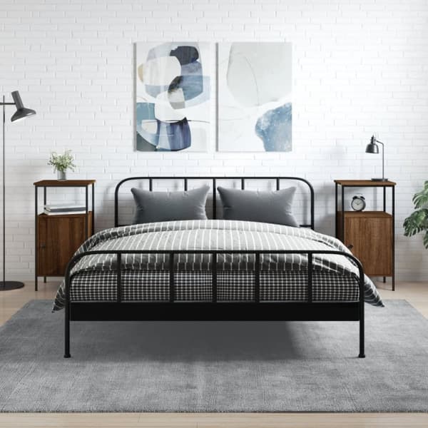 vidaXL Sängbord 2 st brun ek 41x31x80 cm konstruerat trä -  Nattduksbord
