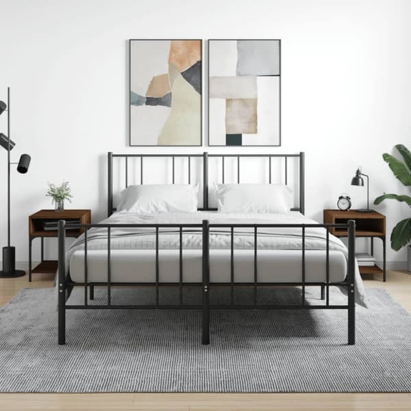 vidaXL sengeborde 2 stk. 40x41x50 cm brun egetræsfarve -  Natborde