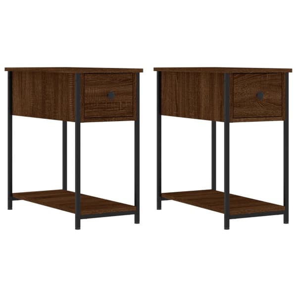 vidaXL sengeborde 2 stk. 30x60x60 cm brun egetræsfarve - Natborde