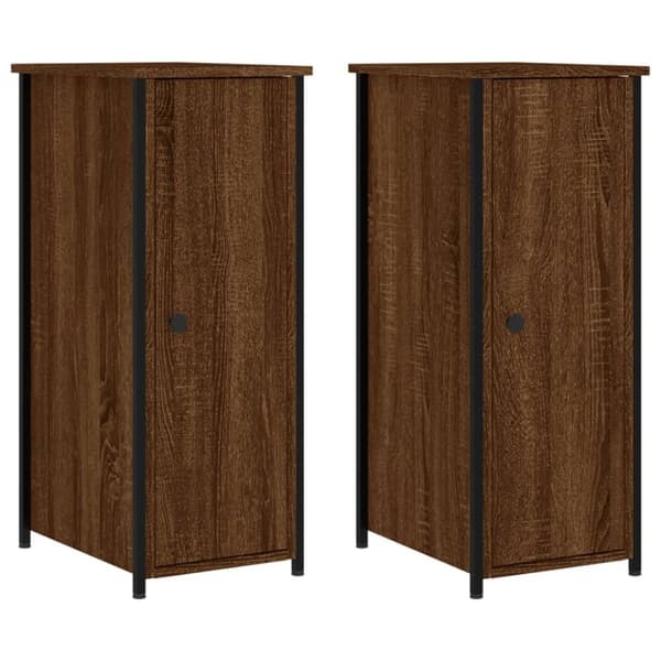 vidaXL Sängbord 2 st brun ek 32x42x80 cm konstruerat trä - Nattduksbord