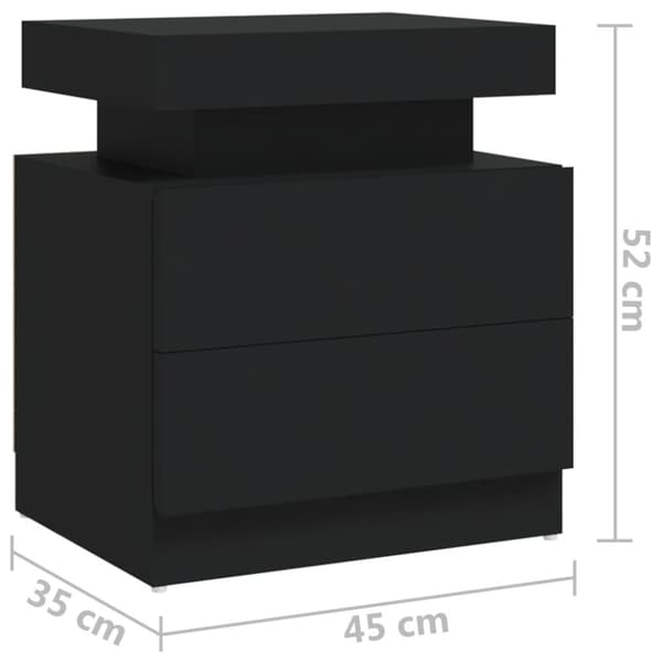 vidaXL sengeskab 45x35x52 cm spånplade sort - Natborde
