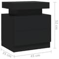 Miniatyrbillede 8 af 9: vidaXL sengeskab 45x35x52 cm spånplade sort -  Natborde