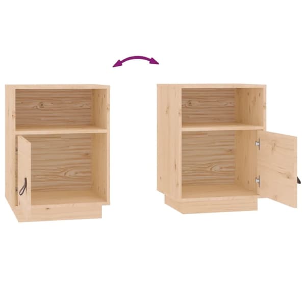 vidaXL Sängbord 2 st 40x34x55 cm massiv furu -  Nattduksbord