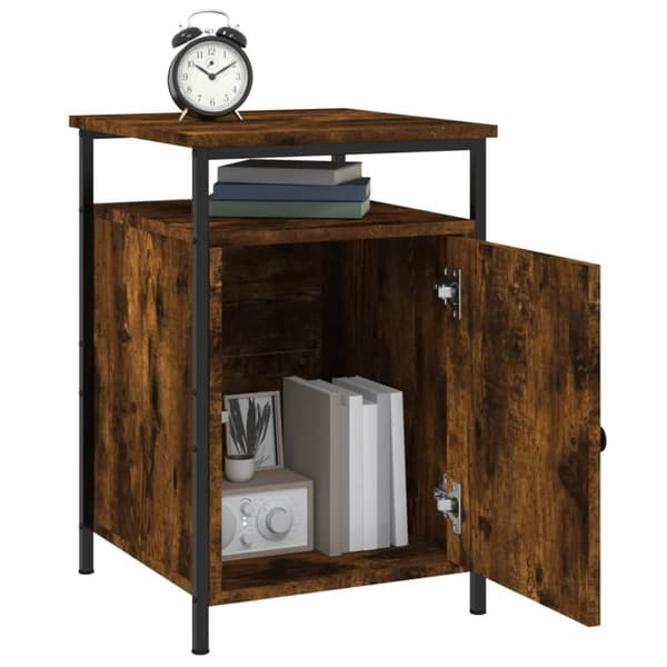 vidaXL sengeborde 2 stk. 40x42x60 cm konstrueret træ røget egetræ - Natborde