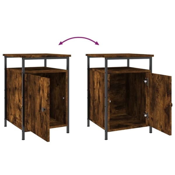 vidaXL sengeborde 2 stk. 40x42x60 cm konstrueret træ røget egetræ - Natborde