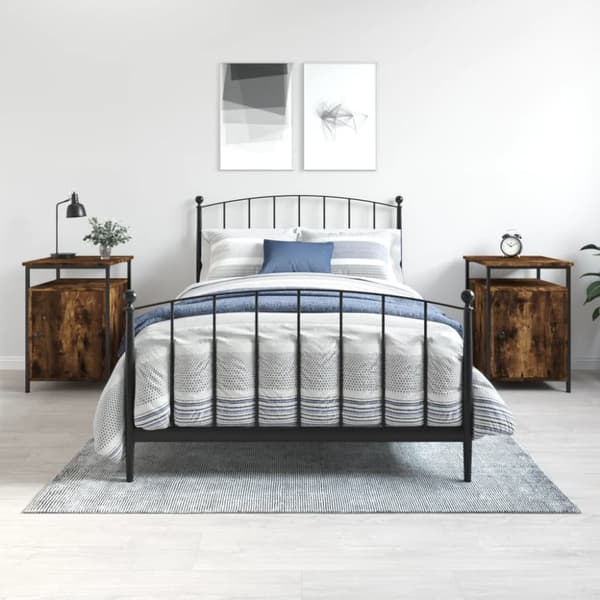 vidaXL sengeborde 2 stk. 40x42x60 cm konstrueret træ røget egetræ - Natborde