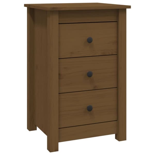 vidaXL sengeborde 2 stk. 40x35x61,5cm massivt fyrretræ gyldenbrun - Natborde