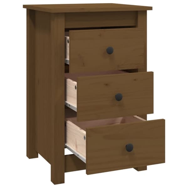vidaXL sengeborde 2 stk. 40x35x61,5cm massivt fyrretræ gyldenbrun -  Natborde