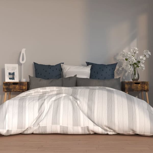 vidaXL Sängbord 2 st Rökfärgad ek 40x40x56 cm spånskiva -  Nattduksbord