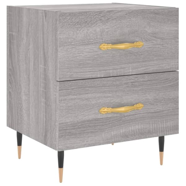 vidaXL Sängbord 2st grå sonoma 40x35x47,5 cm konstruerat trä - Nattduksbord