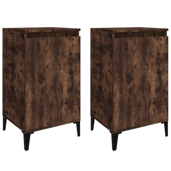 vidaXL sengeborde 2 stk. 40x35x70 cm konstrueret træ røget egetræ - Natborde