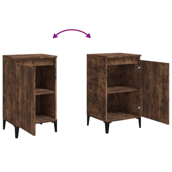 vidaXL sengeborde 2 stk. 40x35x70 cm konstrueret træ røget egetræ - Natborde