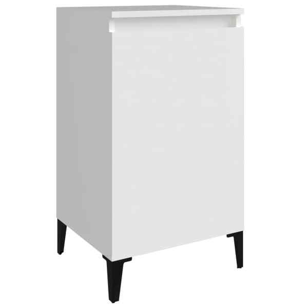 vidaXL sengebord 40x35x70 cm konstrueret træ hvid højglans -  Natborde