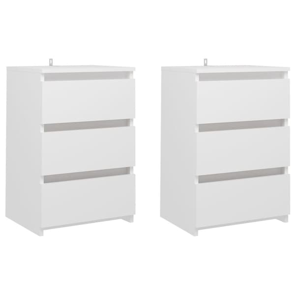 vidaXL Sängbord 2 st vit 40x35x62,5 cm konstruerat trä -  Nattduksbord