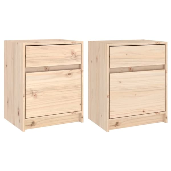 vidaXL sengeborde 2 stk. 40x31x50 cm massivt fyrretræ - Natborde