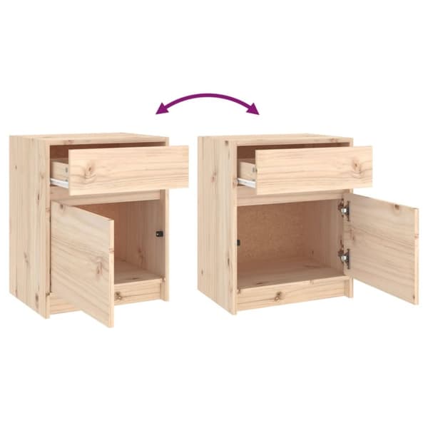 vidaXL sengeborde 2 stk. 40x31x50 cm massivt fyrretræ - Natborde