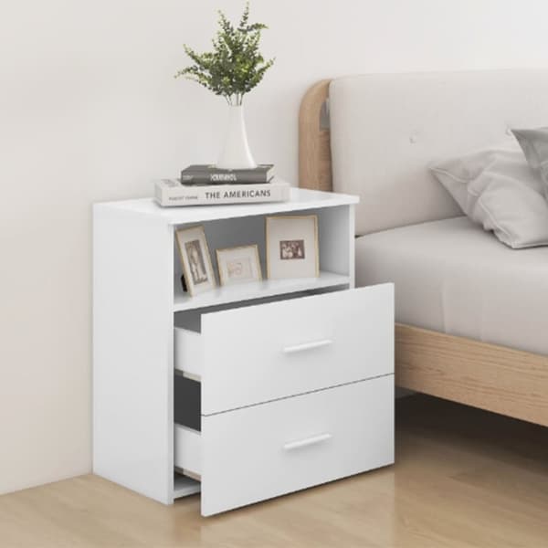 vidaXL Sängbord vit 50x32x60 cm - Nattduksbord