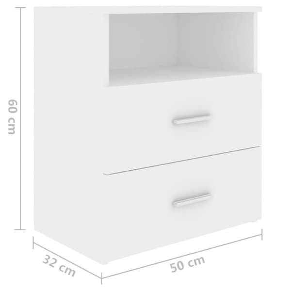 vidaXL Sängbord vit 50x32x60 cm - Nattduksbord