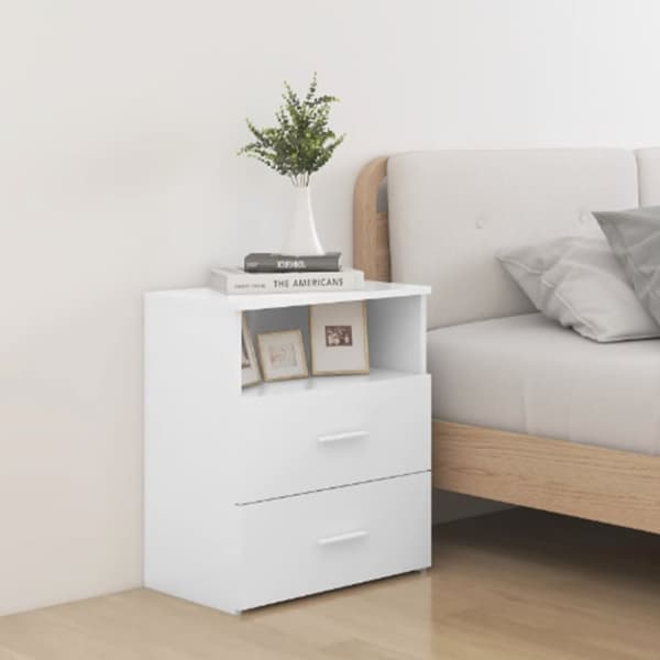 vidaXL Sängbord vit 50x32x60 cm - Nattduksbord