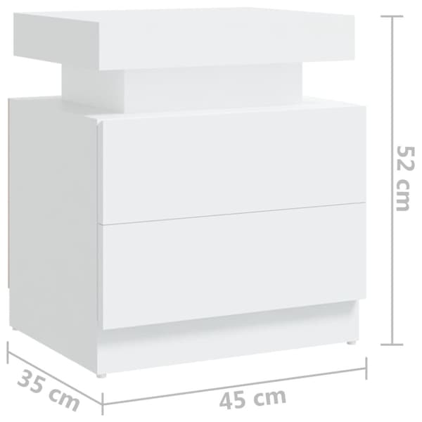 vidaXL Sidoskåp vit 45x35x52 cm spånskiva - Nattduksbord