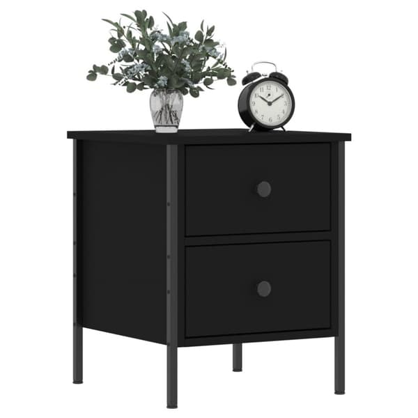 vidaXL sengebord 40x42x50 cm konstrueret træ sort - Natborde