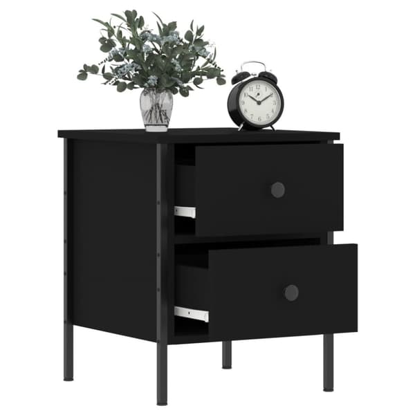 vidaXL sengebord 40x42x50 cm konstrueret træ sort - Natborde