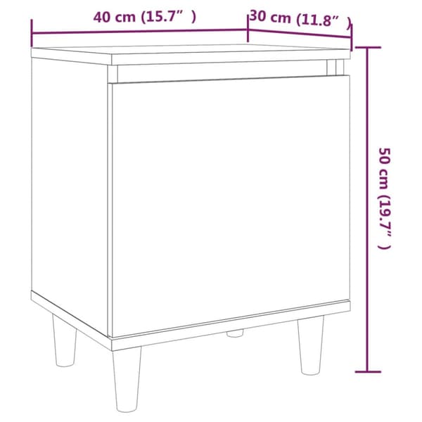 vidaXL Sängbord med ben i massivt trä 2 st brun ek 40x30x50 cm -  Nattduksbord