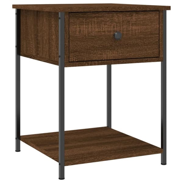 vidaXL Sängbord 2 st brun ek 44x45x58 cm konstruerat trä - Nattduksbord
