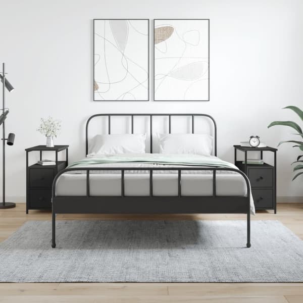 vidaXL sengebord 2 stk. 30x60x60 cm konstrueret træ sort - Natborde
