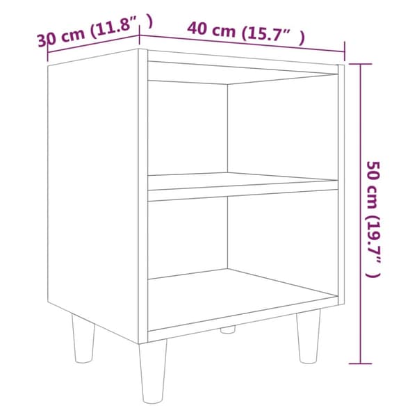 vidaXL sengeborde 2 stk. med massive træben 40x30x50 cm røget egetræ - Natborde