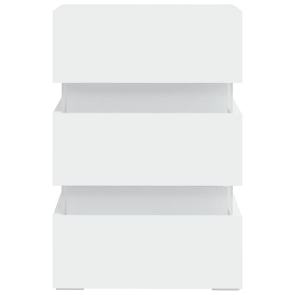 vidaXL Yöpöytä LED-valoilla valkoinen 45x35x67 cm tekninen puu -  Yöpöydät