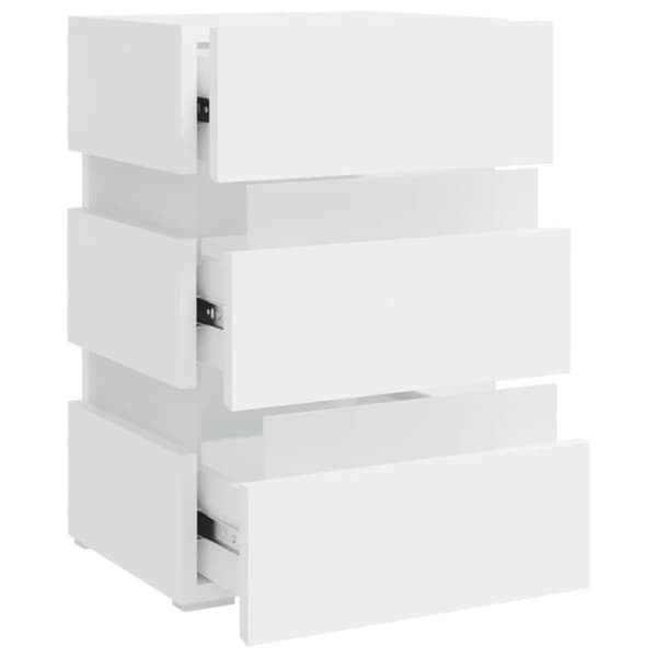 vidaXL Yöpöytä LED-valoilla valkoinen 45x35x67 cm tekninen puu -  Yöpöydät