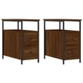 Miniatyrbillede 3 af 11: vidaXL sengeborde 2 stk. 30x60x60 cm brun egetræsfarve -  Natborde