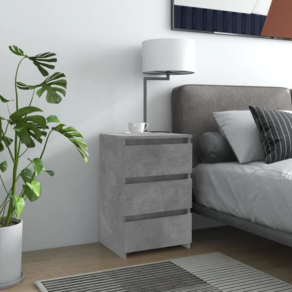 vidaXL Sängbord betonggrå 40x35x62,5 cm konstruerat trä - Nattduksbord
