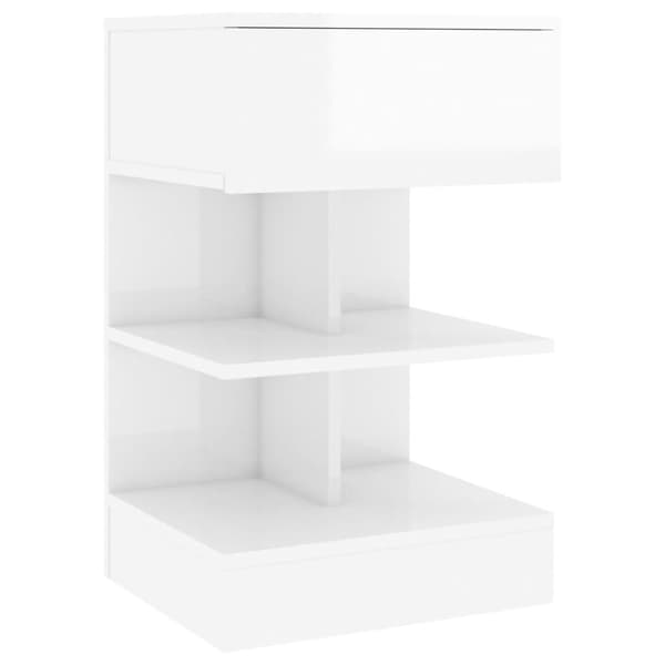 vidaXL Sängbord vit högglans 40x35x65 cm konstruerat trä - Nattduksbord