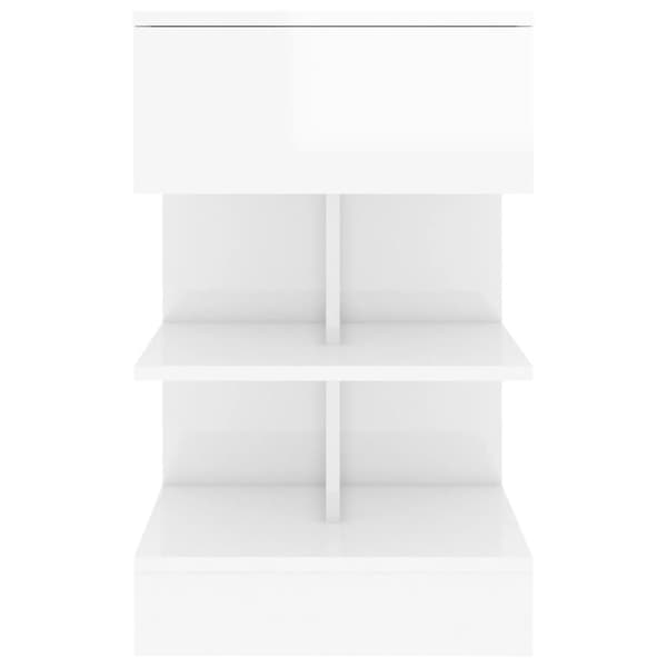 vidaXL Sängbord vit högglans 40x35x65 cm konstruerat trä - Nattduksbord