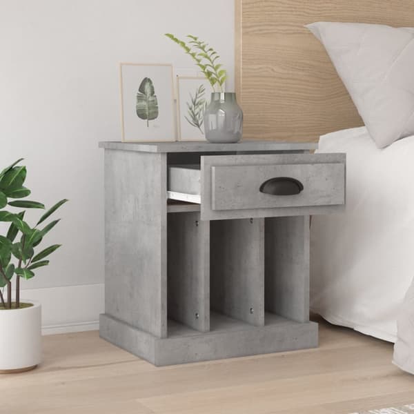 vidaXL sengeborde 2 stk. 43x36x50 cm betongrå -  Natborde